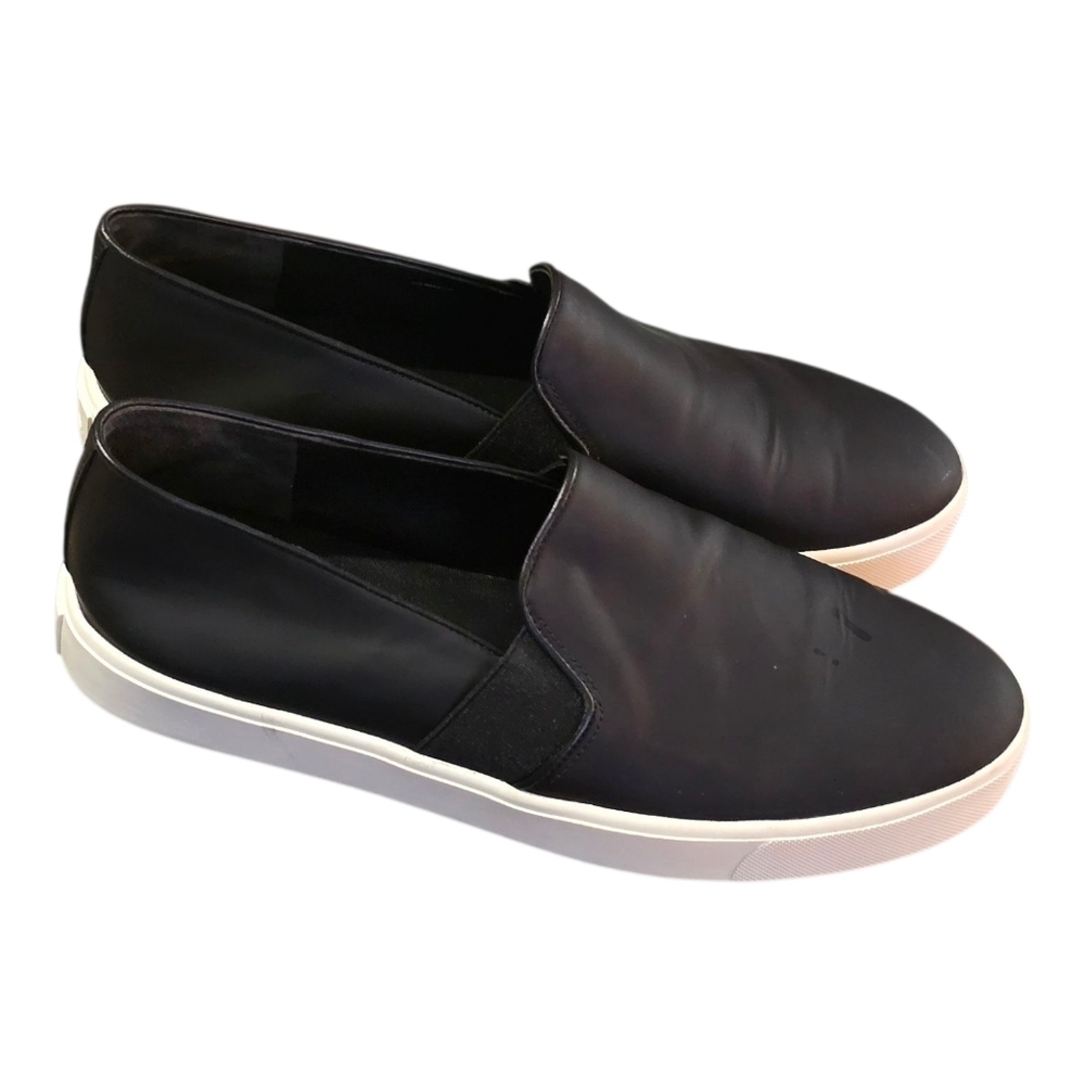 Vince Brenden B Slip On Leather Women's Black Slip-On Loafers Shoe Size 8